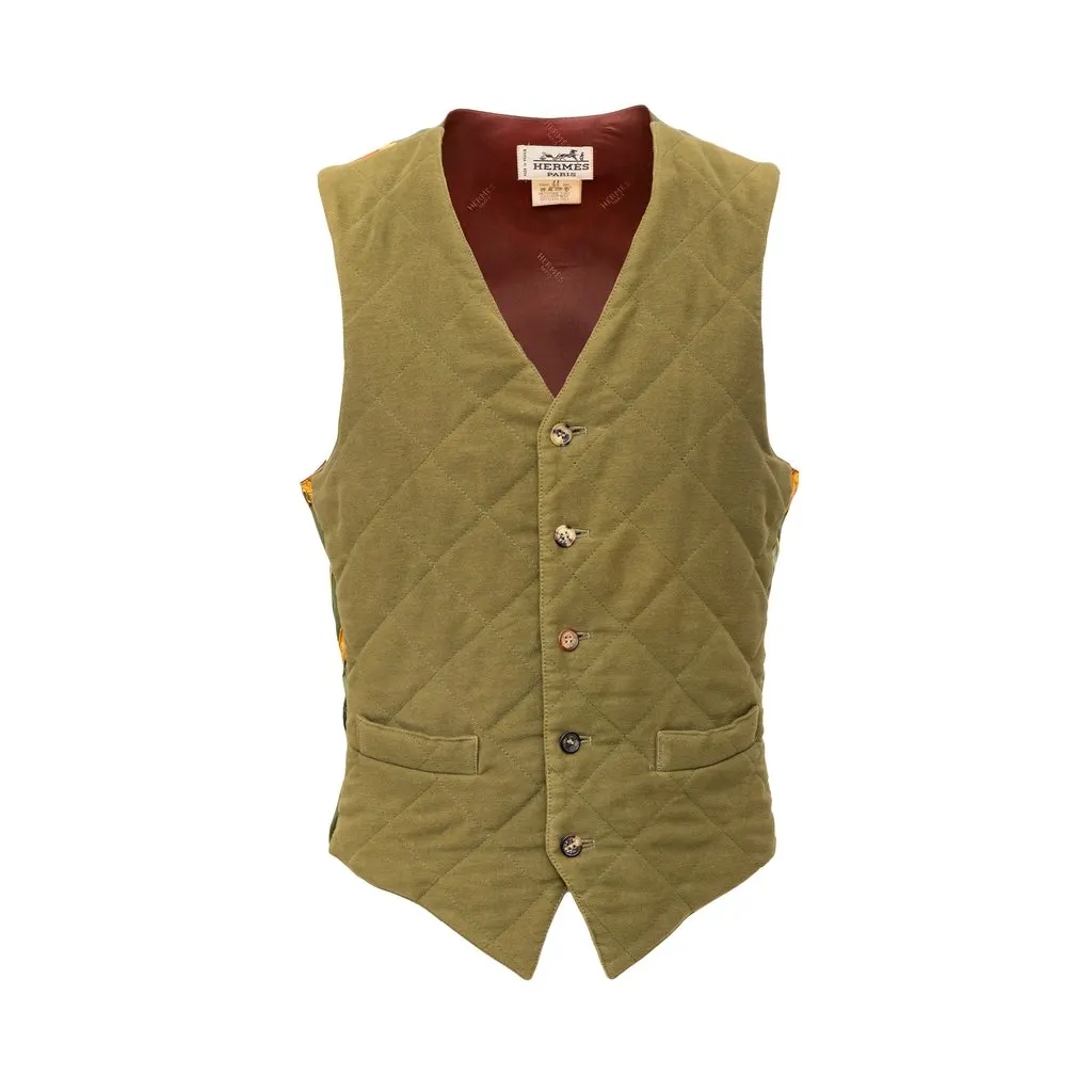 Hermès Vintage Vest - '90s Red Cotton Good - Back View