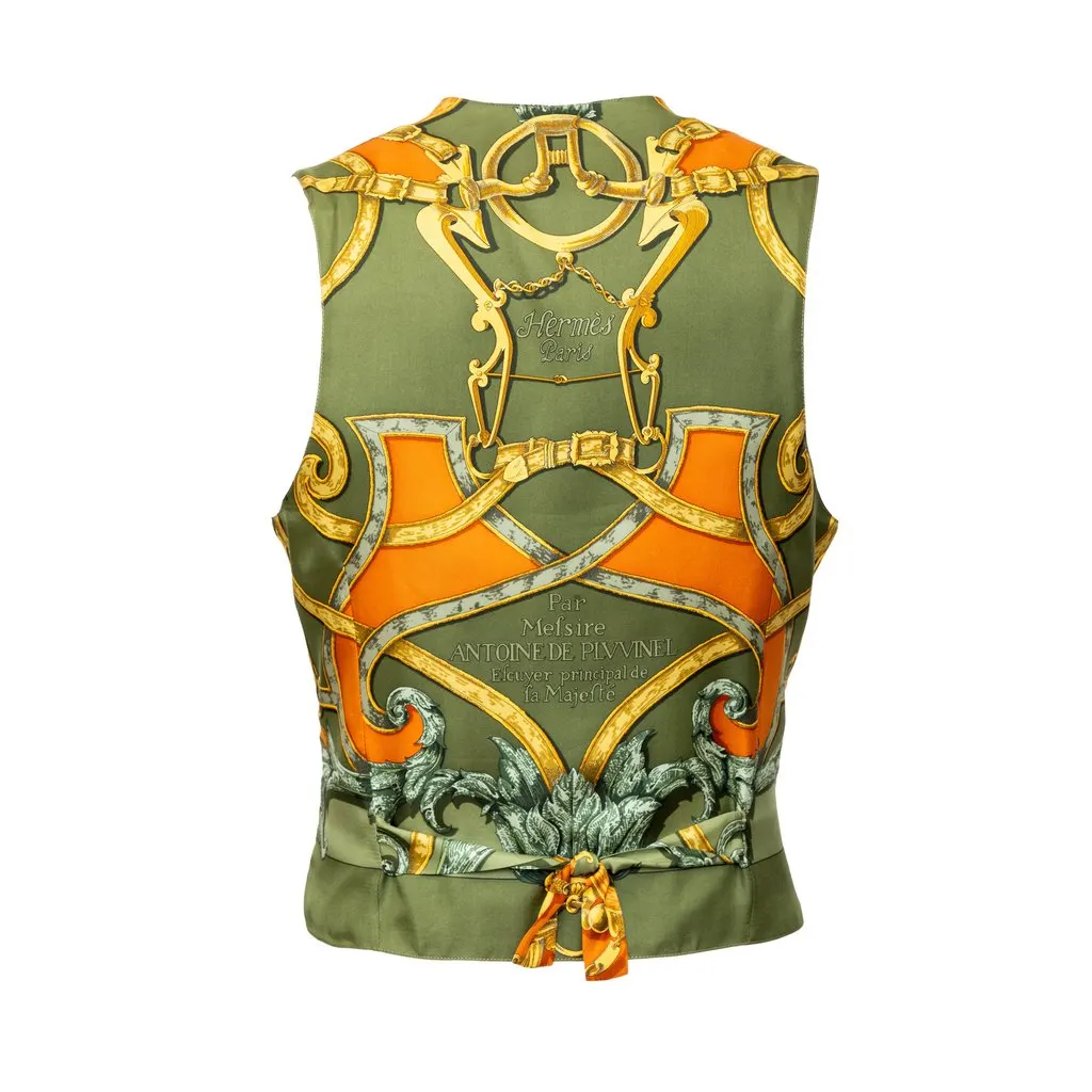 Hermès Vintage Vest - '90s Red Cotton Good - Inside View