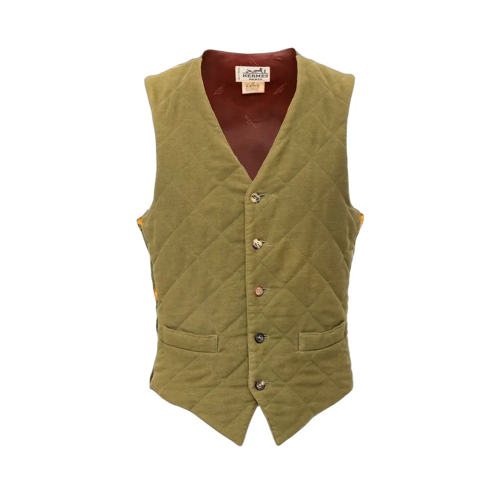 Hermès Vintage Vest - '90s Red Cotton Good - Front View