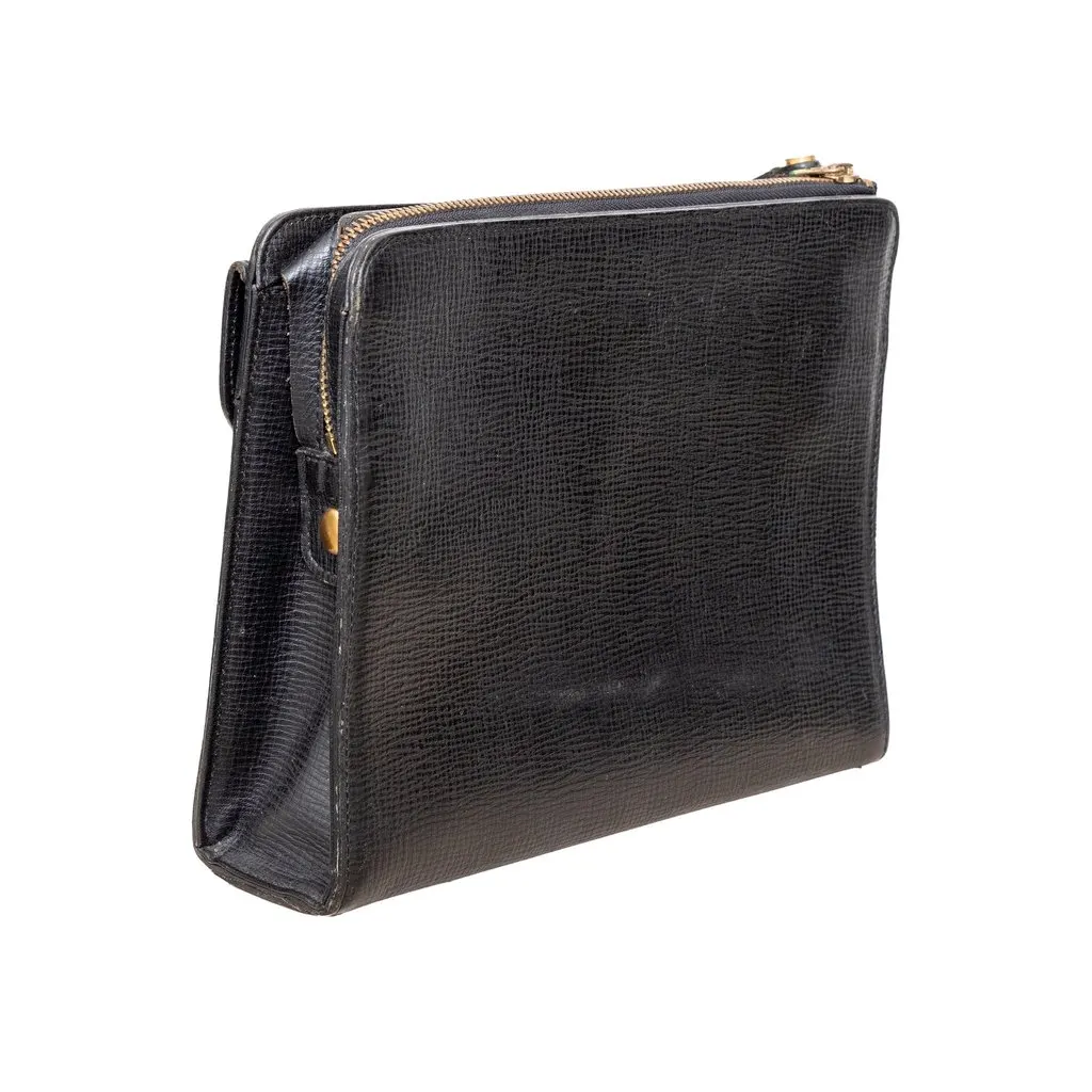 Burberry Vintage Clutch Bag - '90s Black Leather Good - Inside View