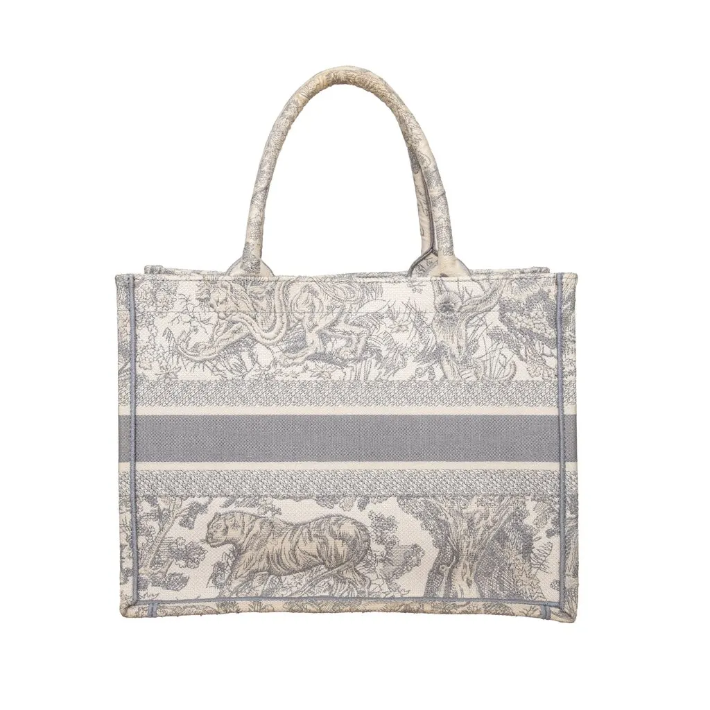 Dior Toile de Jouy Canvas Medium Book Tote - '20s Grey Canvas Good - Box View