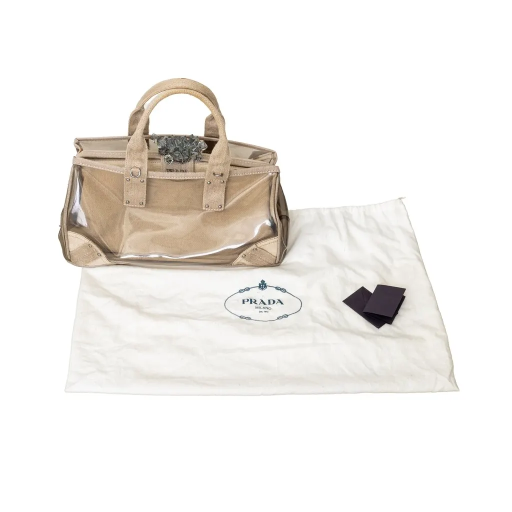 Prada Crystal Embellished PVC Canvas | Libas Collective