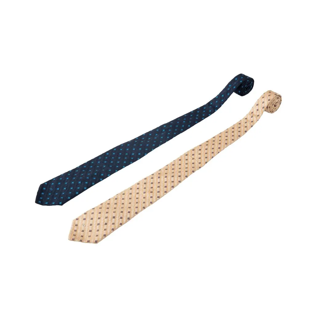 Valentino Set of Ties - '10s Beige Silk Good - Back View