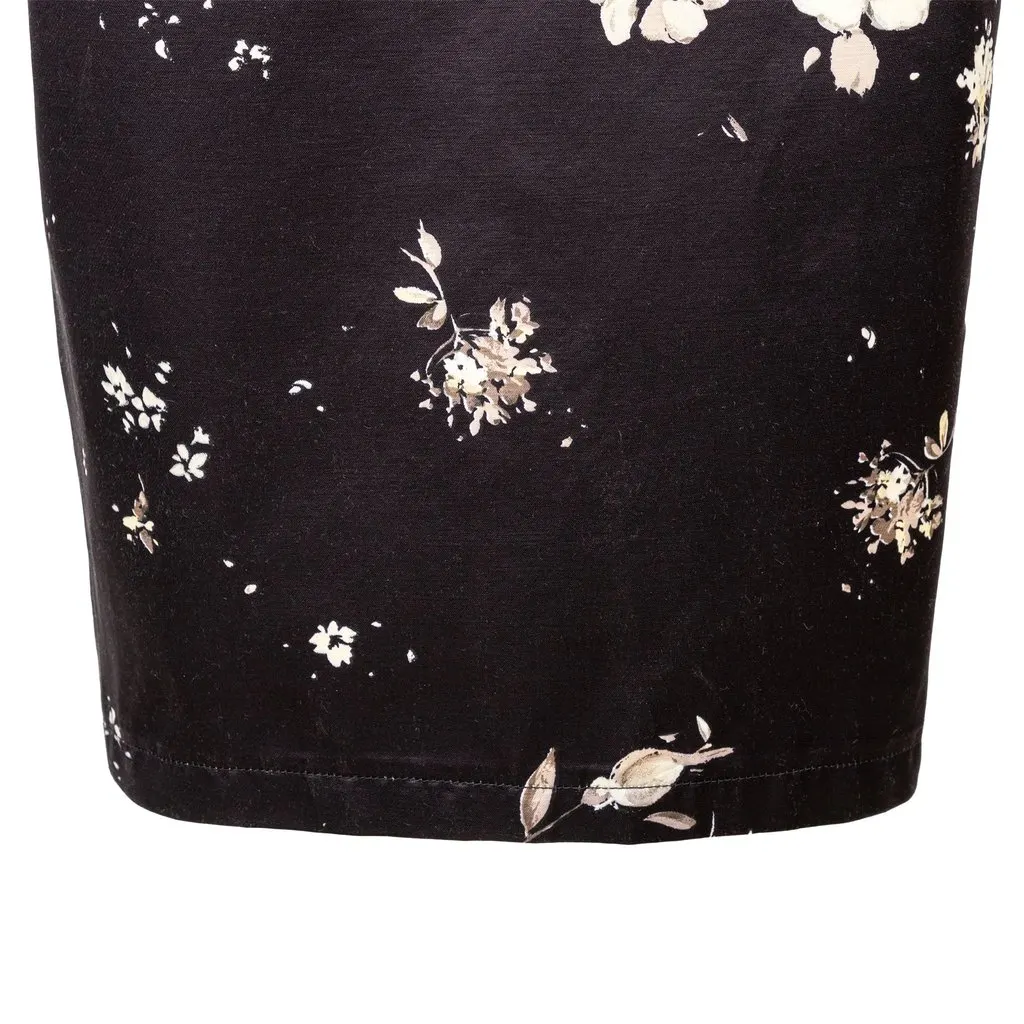 Roberto Cavalli Flower Printed Skirt - '00s Black Good - Box View