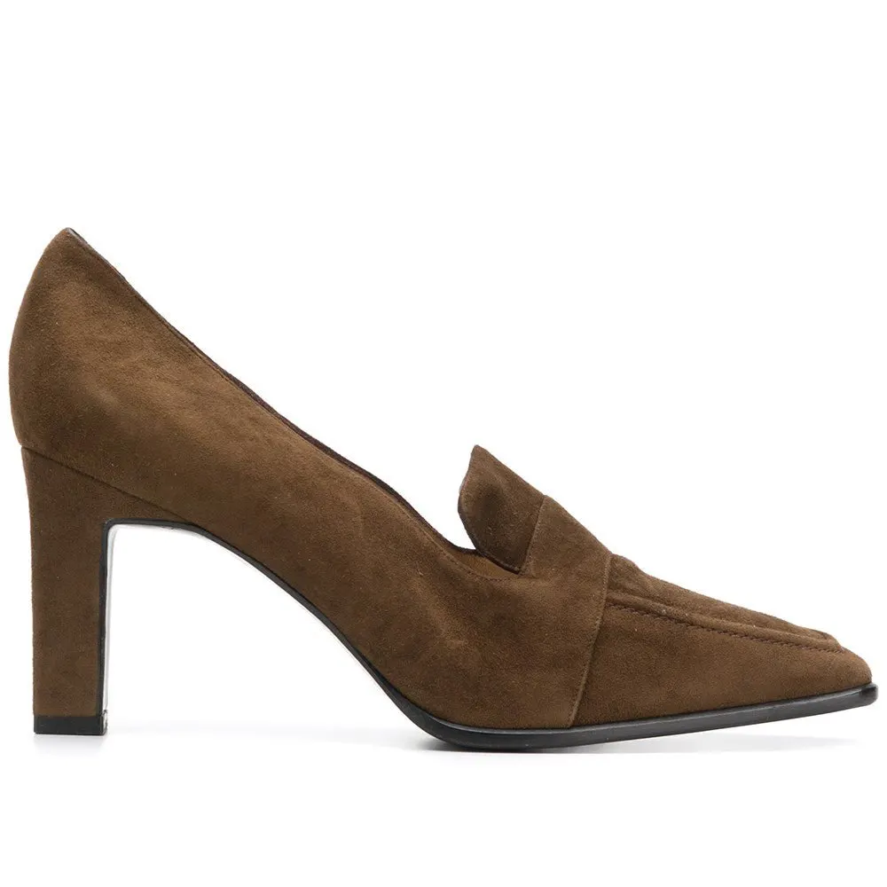 Christian Dior Brown Suede Pumps - '90s Brown Suede Good - Front View