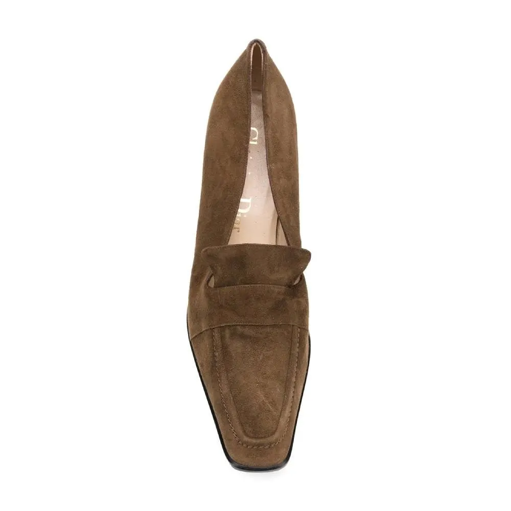 Christian Dior Brown Suede Pumps - '90s Brown Suede Good - Model View