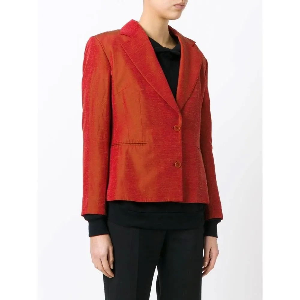 Romeo Gigli Fitted Blazer - '90s Red Good - Model View