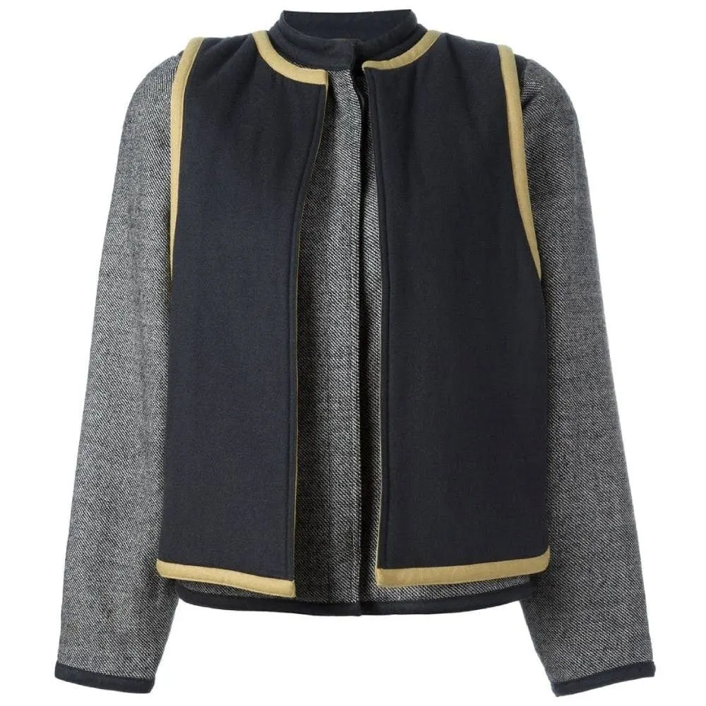 Gianni Versace Twill Wool Jacket - '80s White Wool Good - Front View