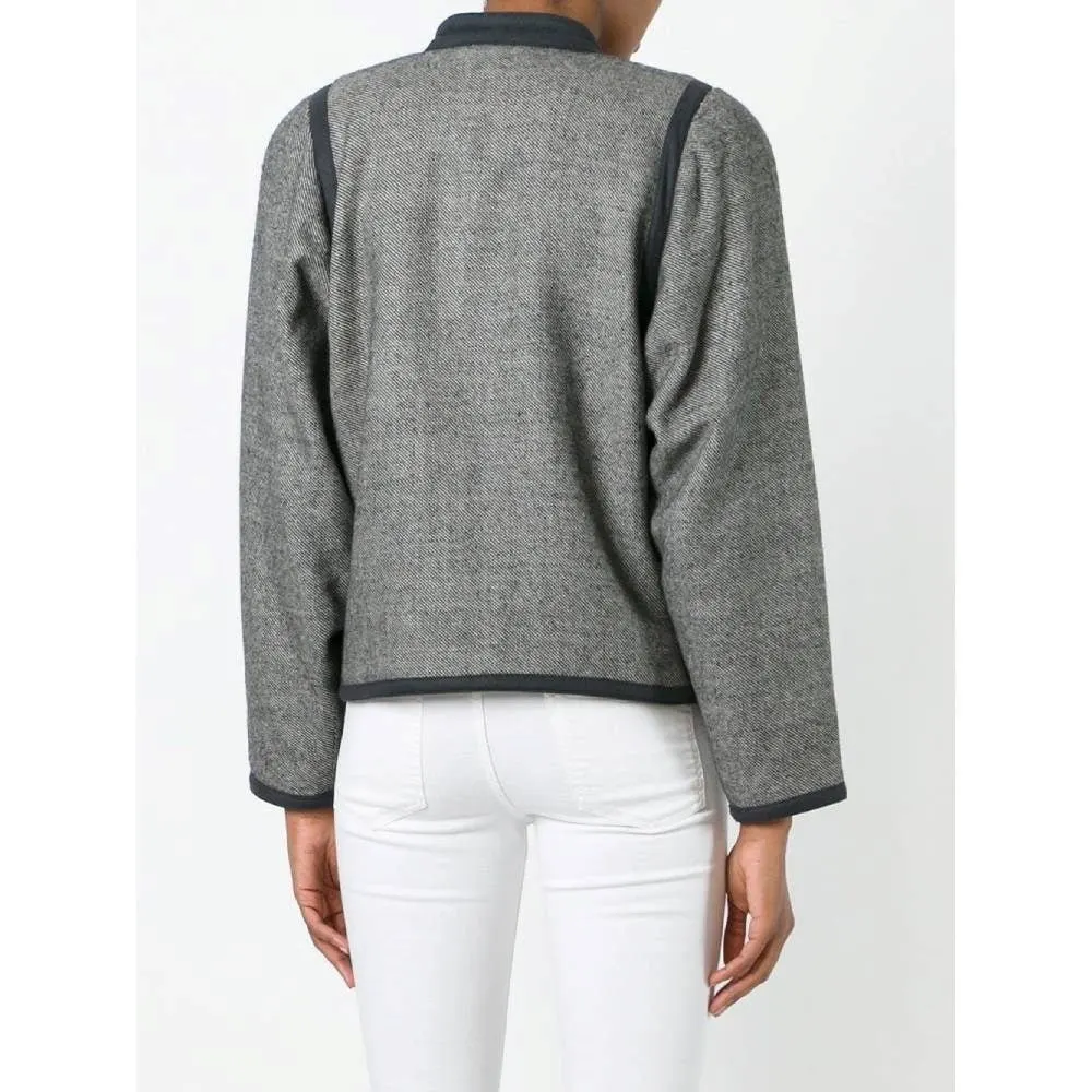 Gianni Versace Twill Wool Jacket - '80s White Wool Good - Model View