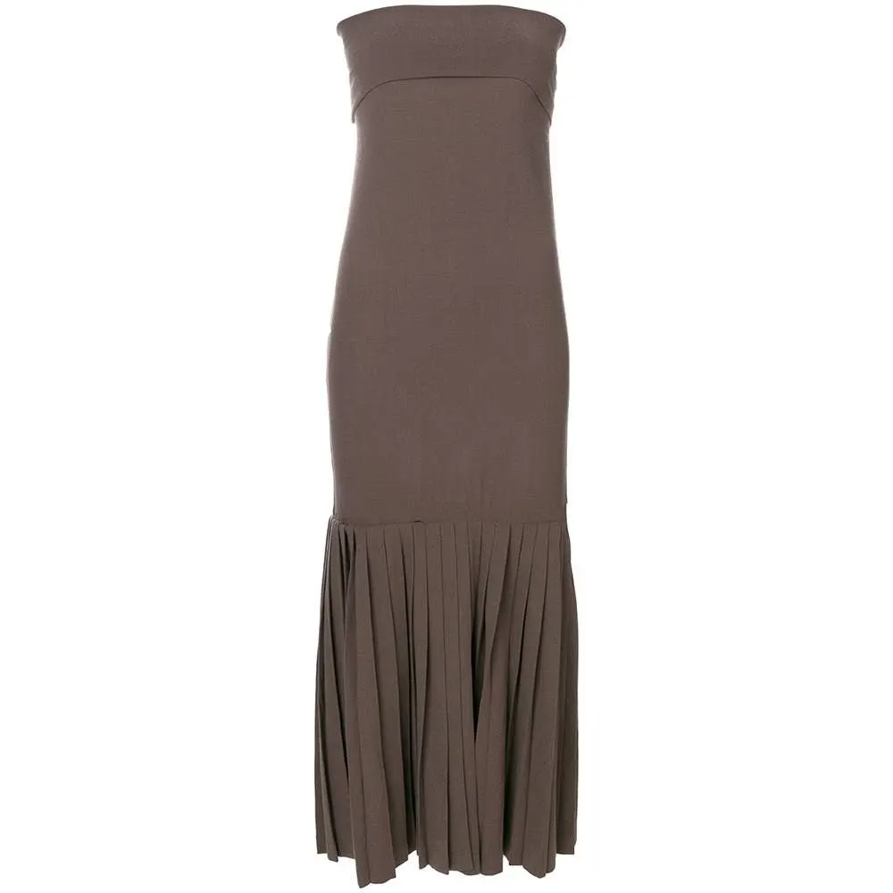 Romeo Gigli Brown Strapless Dress - '90s Brown Good - Front View