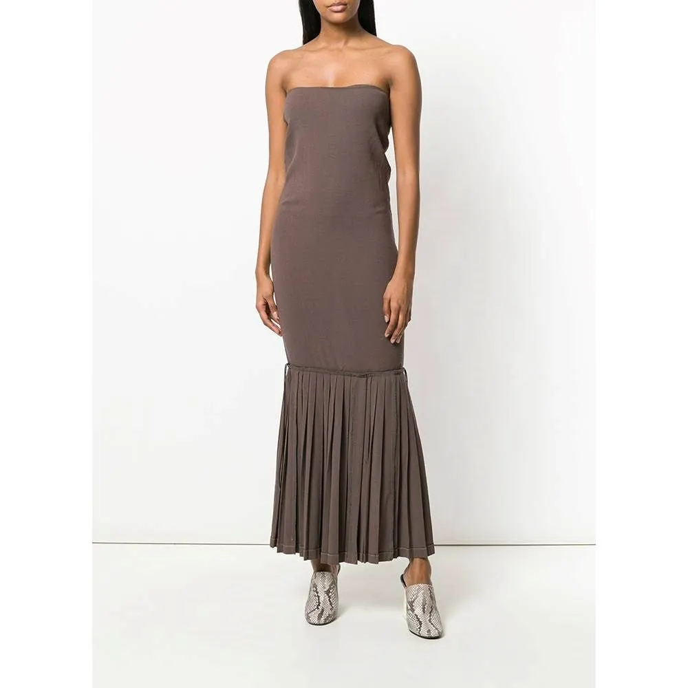 Romeo Gigli Brown Strapless Dress - '90s Brown Good - Back View