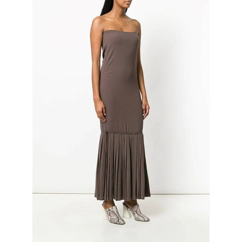 Romeo Gigli Brown Strapless Dress - '90s Brown Good - Inside View