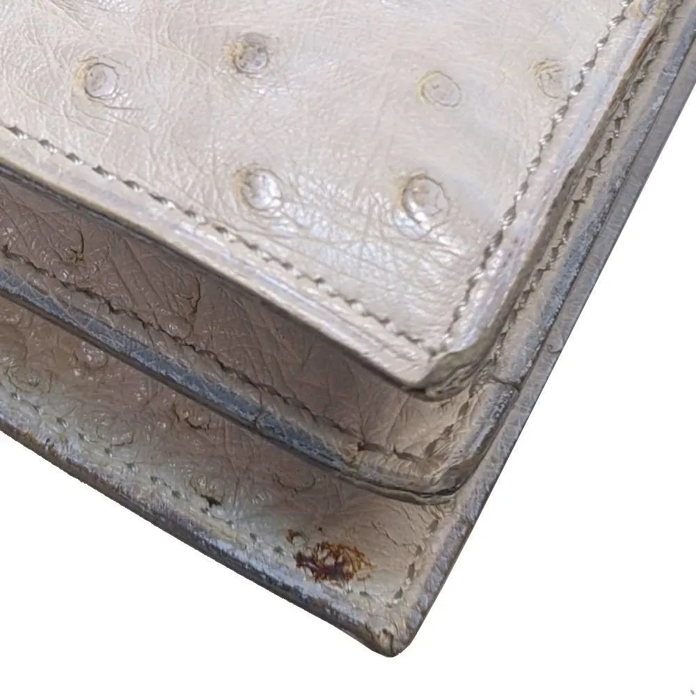 Hermès Ivory Ostrich Leather Handbag - '60s White Leather Good - Box View