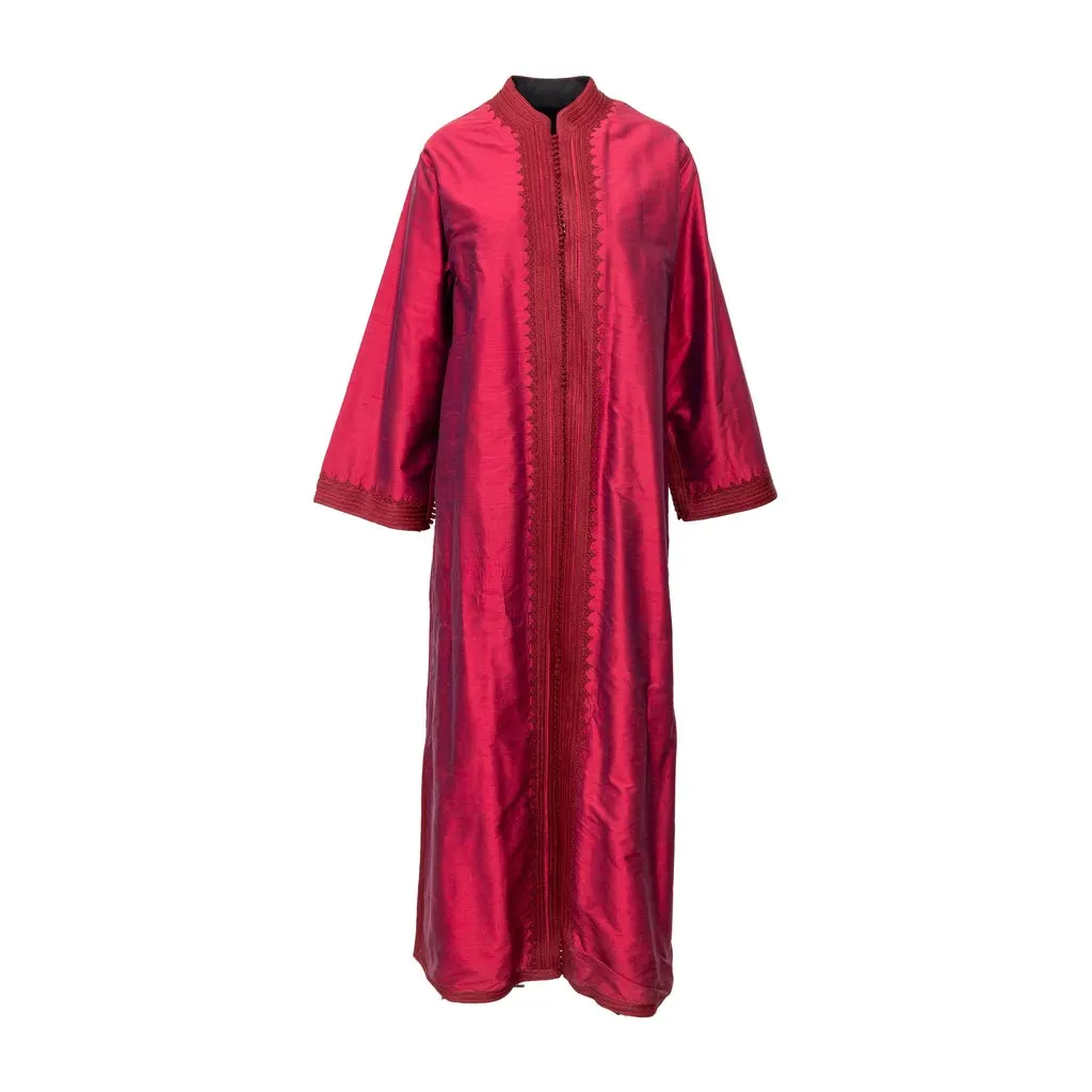 Unsigned Embroidered Jacket - '90s Red Cotton Good - Front View