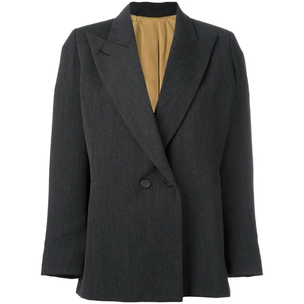 Jean Paul Gaultier Dark Grey Wool Blazer - '90s Grey Wool Good - Front View