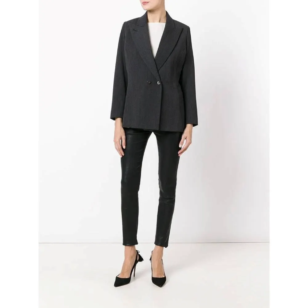 Jean Paul Gaultier Dark Grey Wool Blazer - '90s Grey Wool Good - Back View