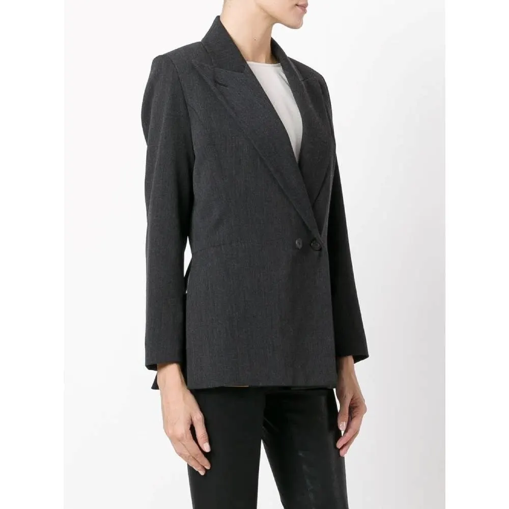 Jean Paul Gaultier Dark Grey Wool Blazer - '90s Grey Wool Good - Inside View