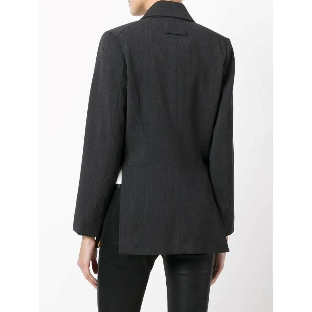 Jean Paul Gaultier Dark Grey Wool Blazer - '90s Grey Wool Good - Model View
