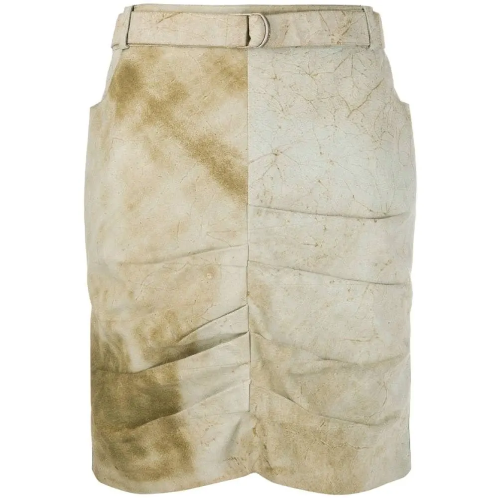 Christian Dior Green Suede Miniskirt - 2000s Green Suede Good - Front View