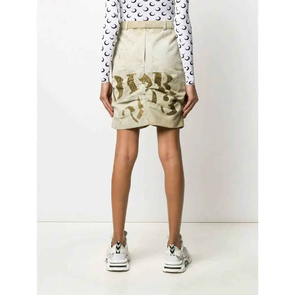 Christian Dior Green Suede Miniskirt - 2000s Green Suede Good - Model View
