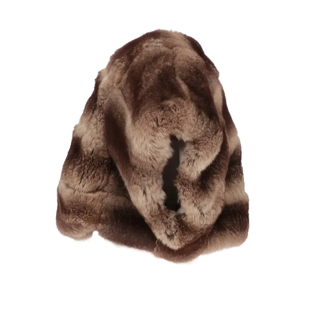 Dolce & Gabbana Brown Chinchilla Bolero - 2000s Brown Silk Good - Back View
