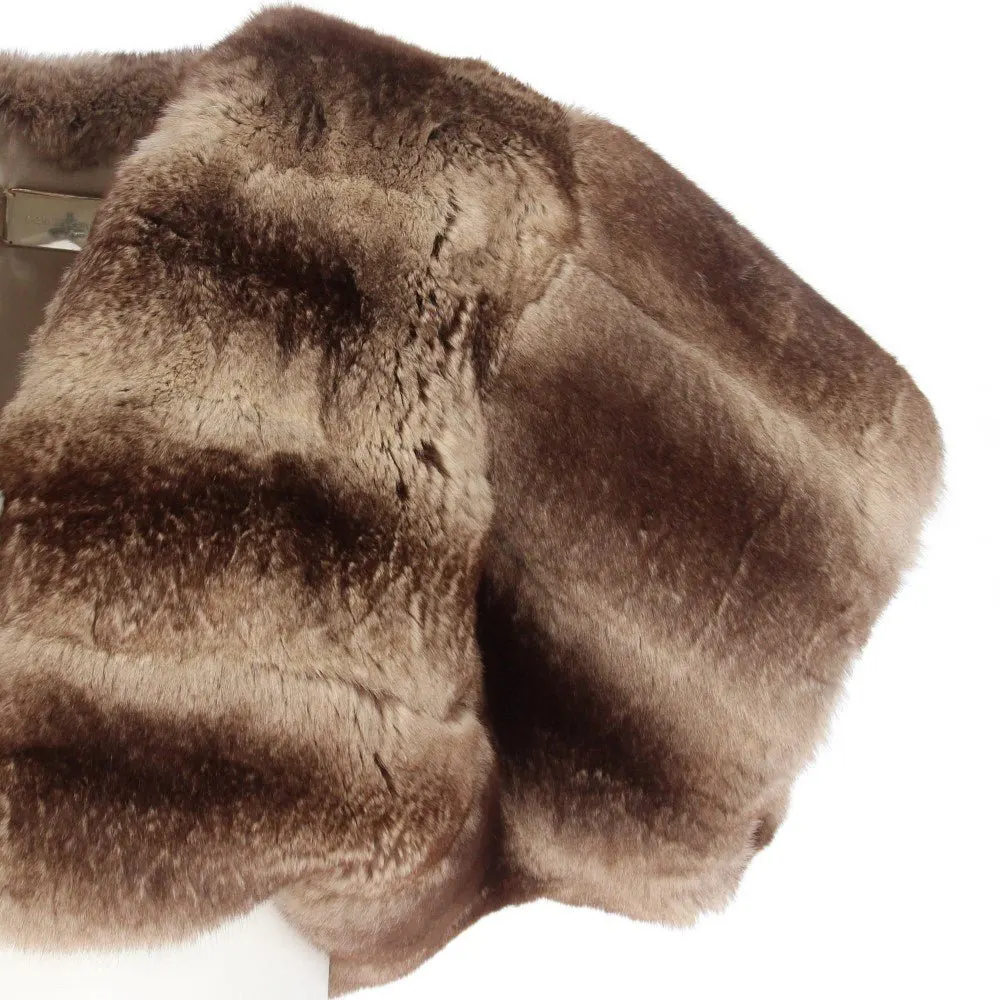 Dolce & Gabbana Brown Chinchilla Bolero - 2000s Brown Silk Good - Model View