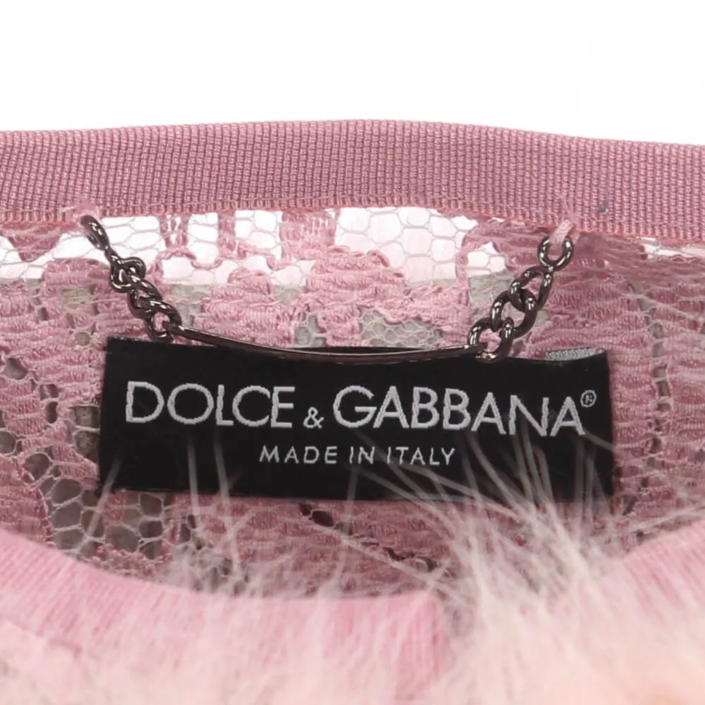 Dolce & Gabbana Pink Fur Crop Jacket - 2000s Pink Lace Good - Box View