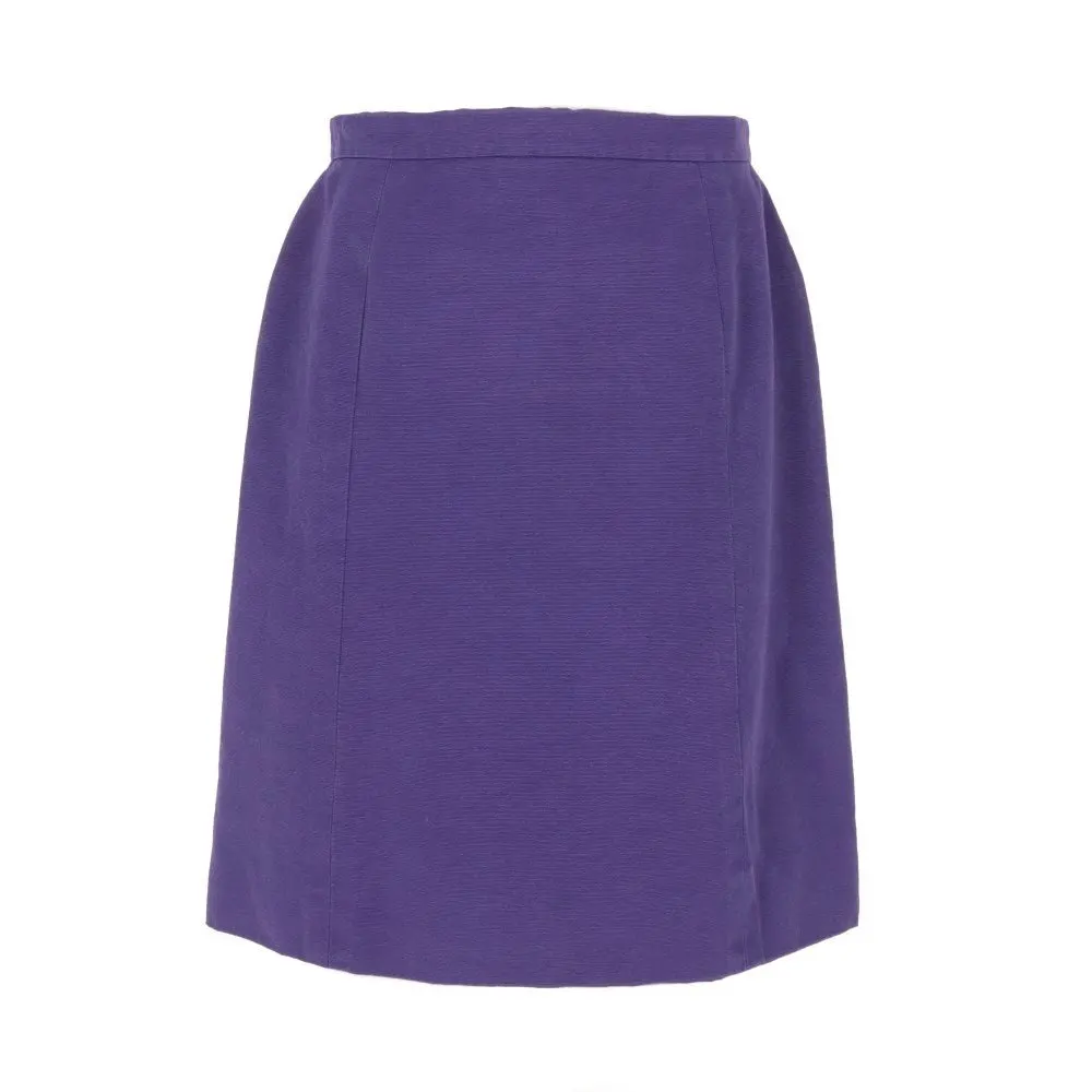 Chanel Purple Cotton Upcycled Skirt - '90s Purple Cotton Good - Front View
