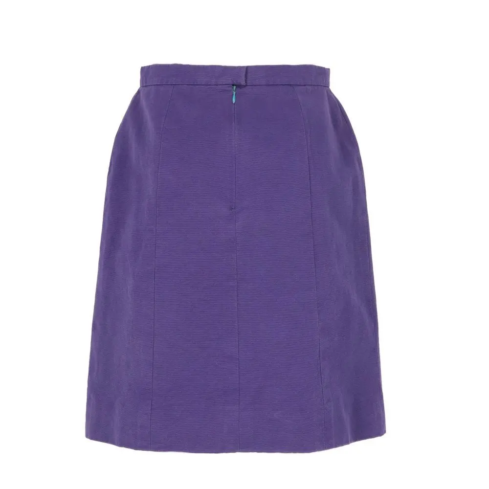 Chanel Purple Cotton Upcycled Skirt - '90s Purple Cotton Good - Back View