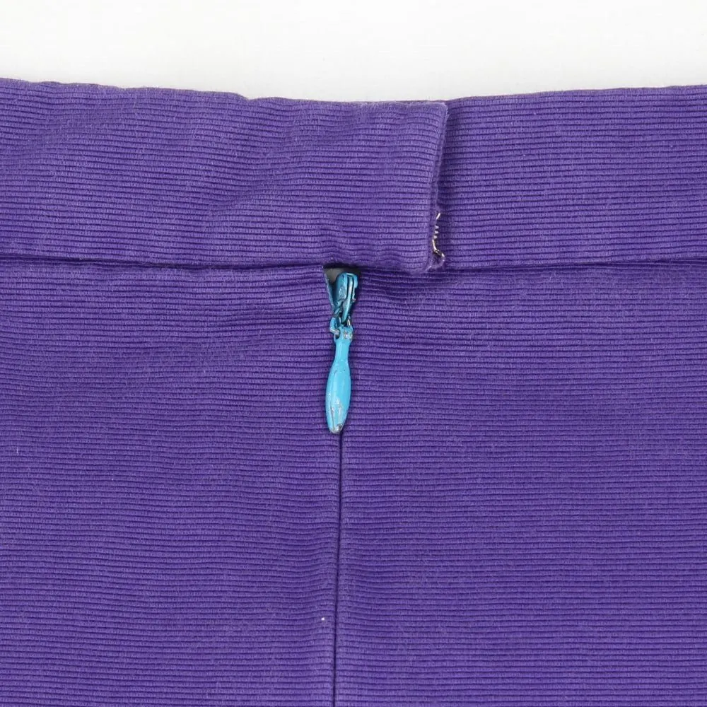 Chanel Purple Cotton Upcycled Skirt - '90s Purple Cotton Good - Model View