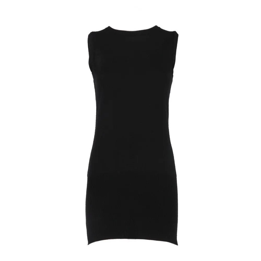 Richmond Black Wool Minidress - 2010s Black Wool Good - Front View
