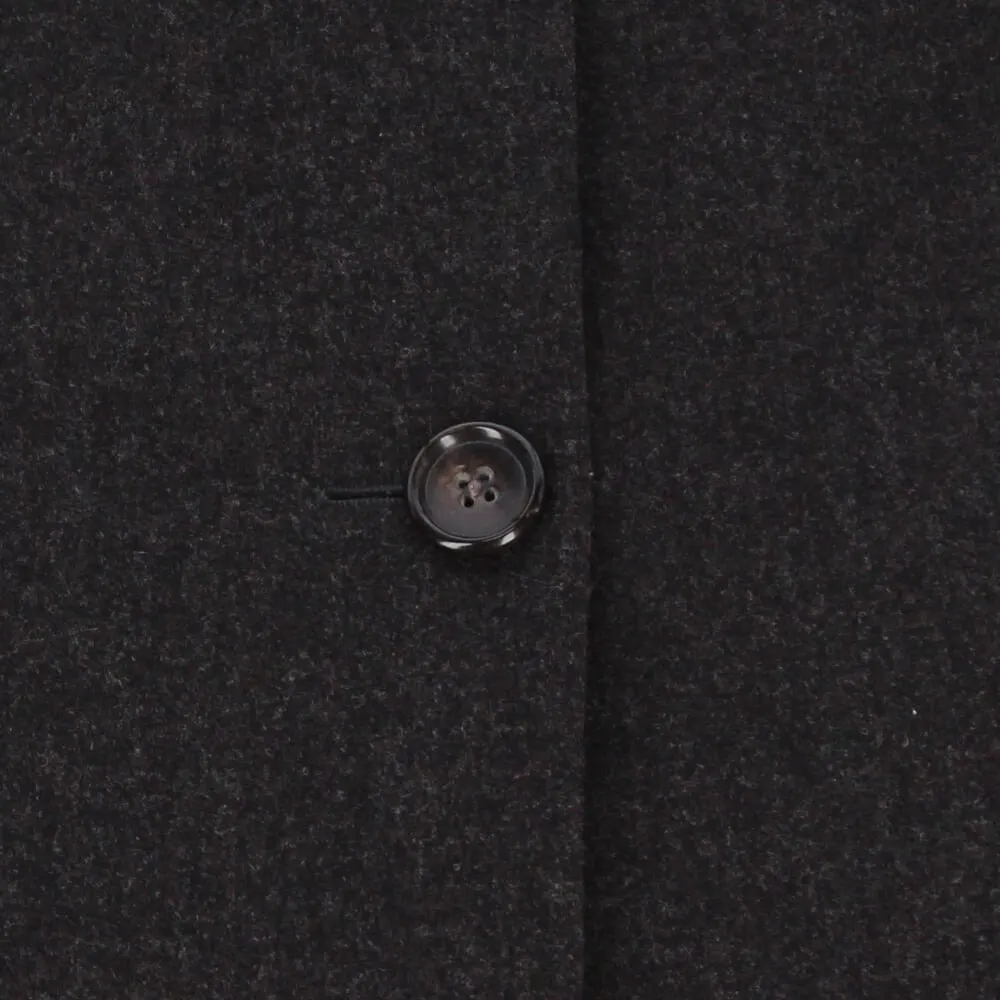 Jil Sander Anthracite Wool Coat - 2000s Red Wool Good - Model View