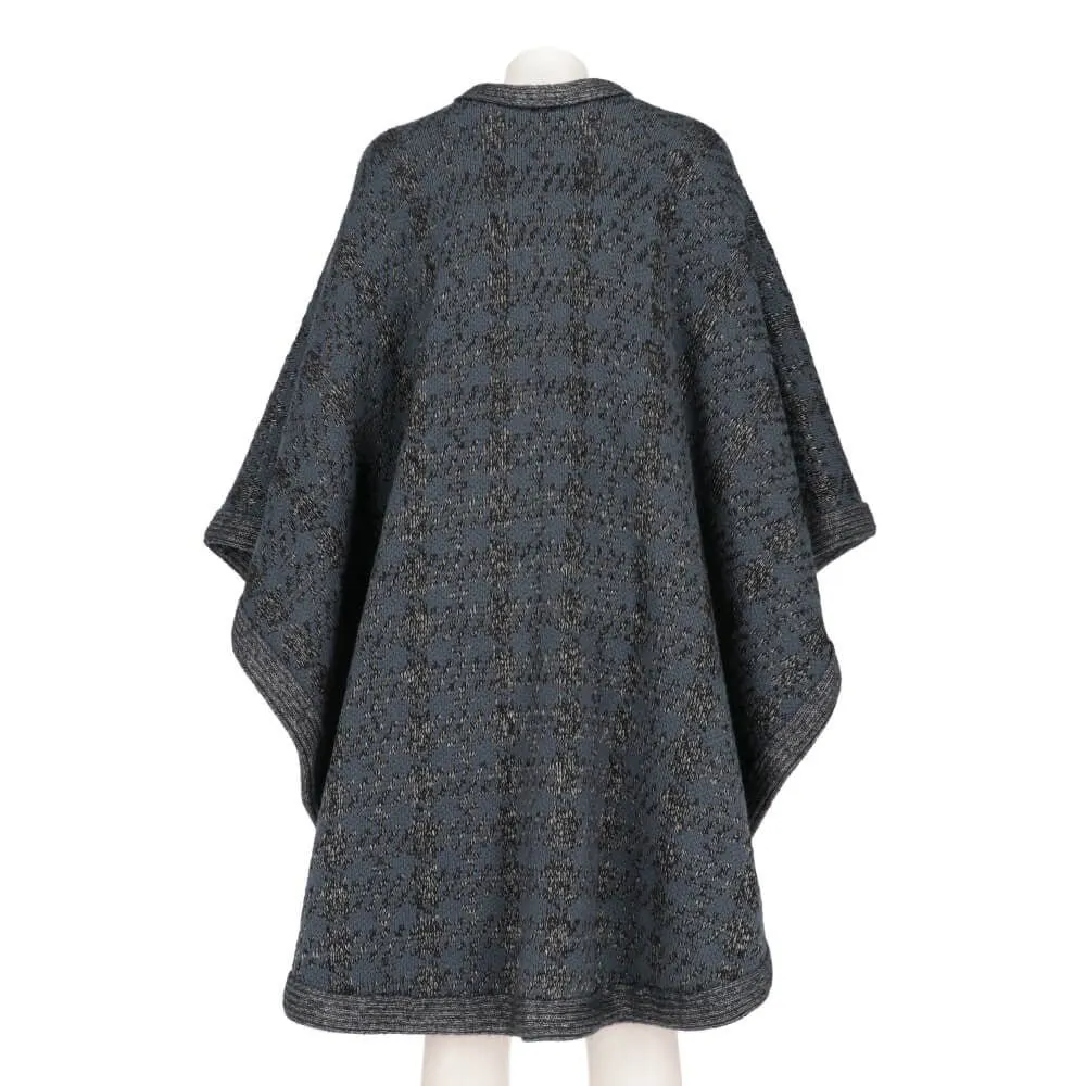 Unsigned Grey Wool Cape - '80s Grey Wool Good - Back View