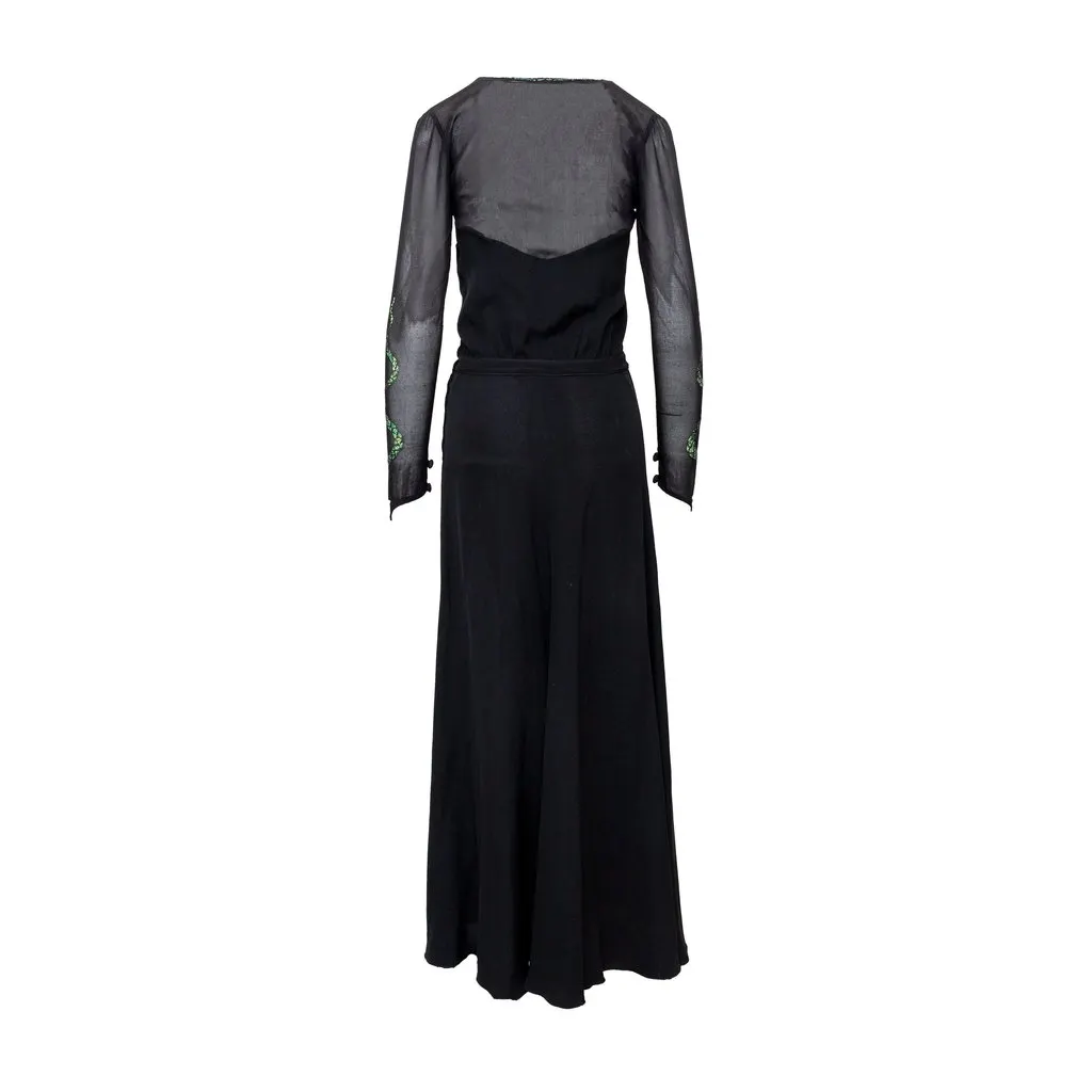 Krizia Glitter Embellished Snake Dress - '70s Black Good - Inside View