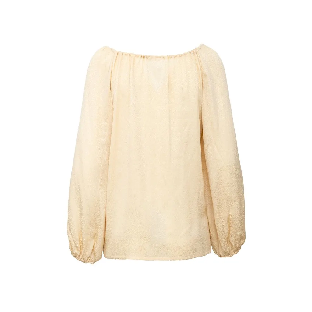Saint Laurent Top - '90s Beige Silk Good - Back View