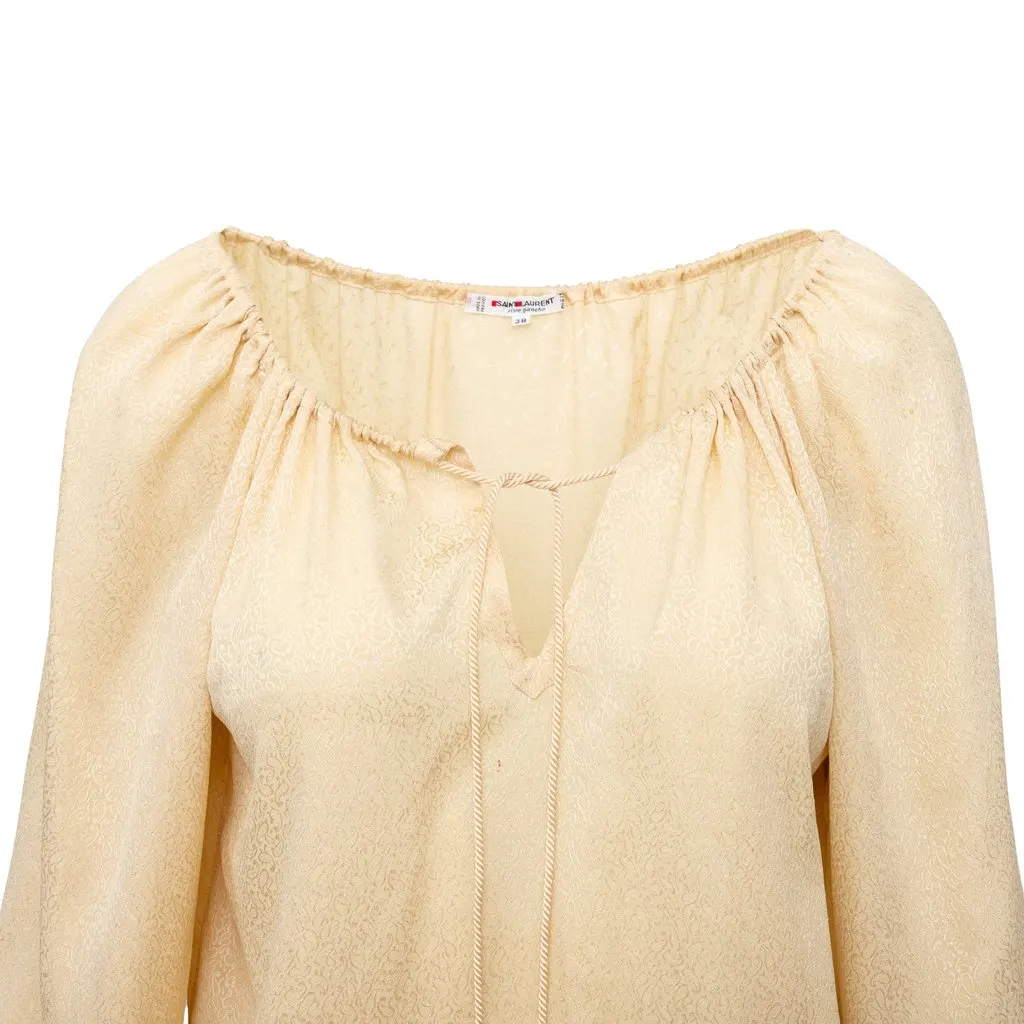 Saint Laurent Top - '90s Beige Silk Good - Inside View