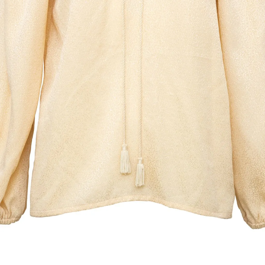 Saint Laurent Top - '90s Beige Silk Good - Model View
