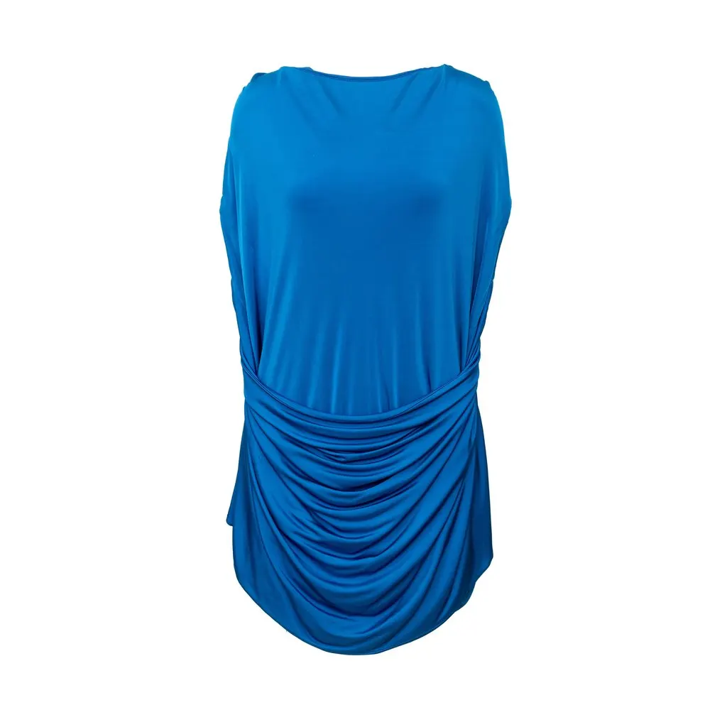 Alexander McQueen Draped Dress - '10s Blue Good - Front View