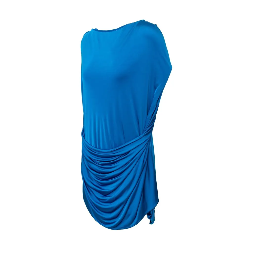 Alexander McQueen Draped Dress - '10s Blue Good - Back View