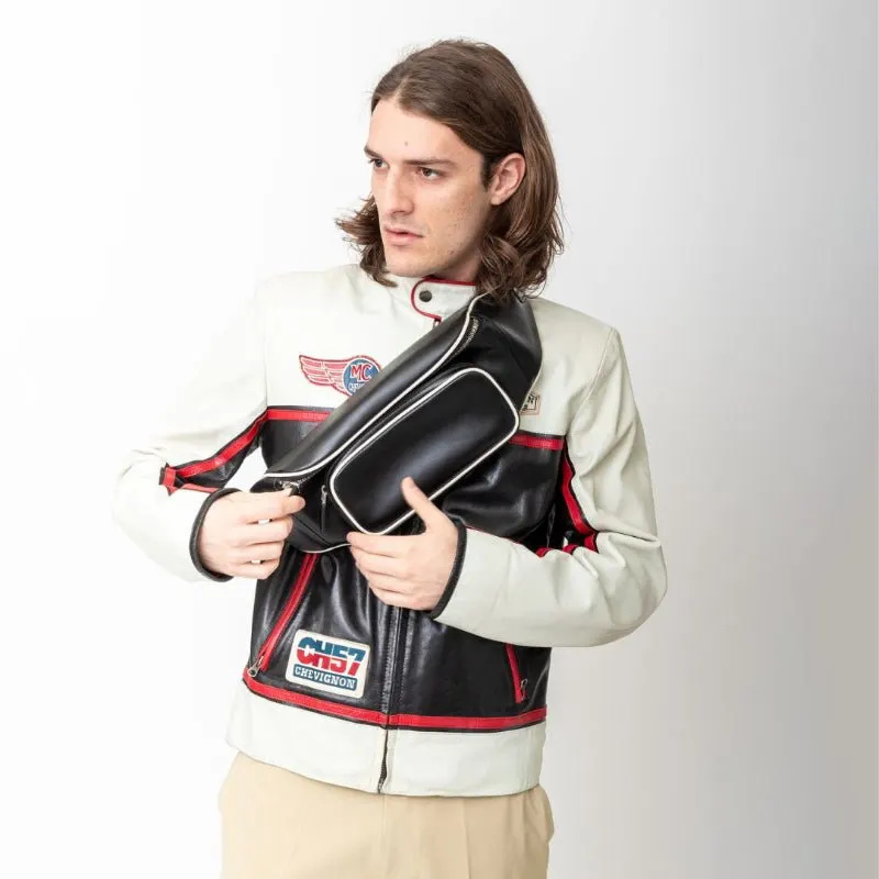 Unsigned Chevignon Biker Leather Jacket - '90s Red Leather Good - Front View