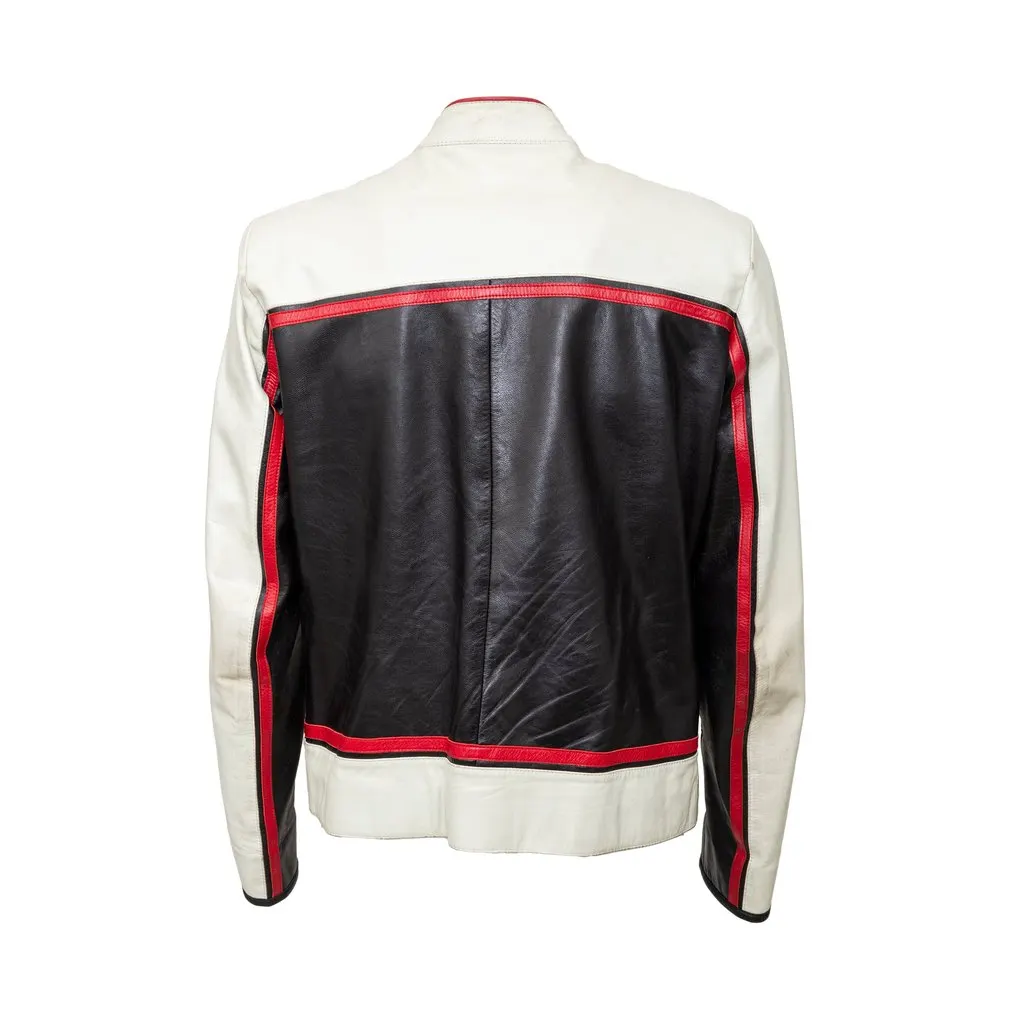 Unsigned Chevignon Biker Leather Jacket - '90s Red Leather Good - Model View