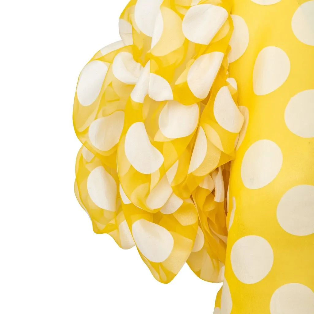 Unsigned Polka Dot Top - '00s Red Polyester Good - Inside View