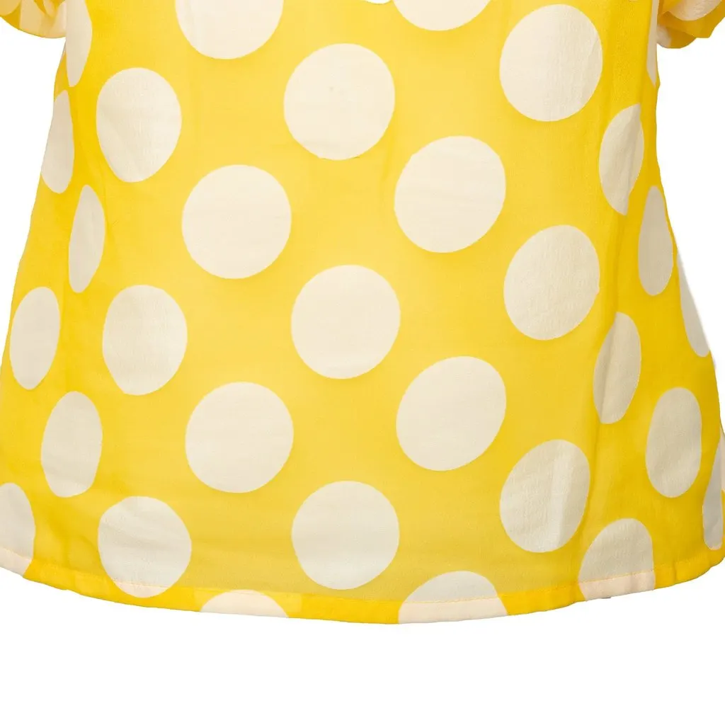 Unsigned Polka Dot Top - '00s Red Polyester Good - Box View