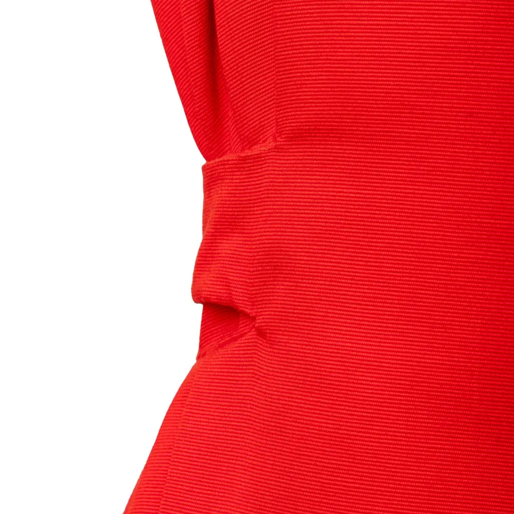 Unsigned Sartorial Dress - '90s Red Cotton Good - Box View
