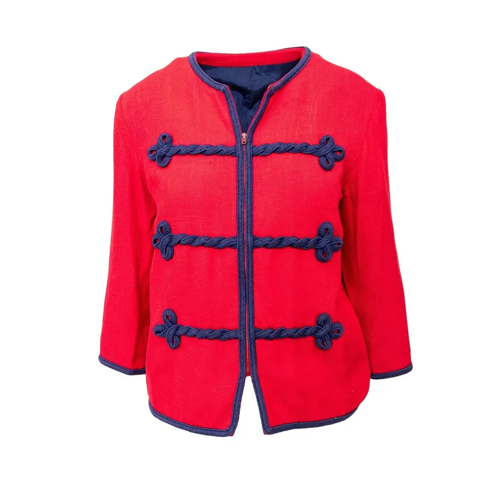 Unsigned Vintage Jacket and Skirt Set - '60s Red Wool Good - Inside View