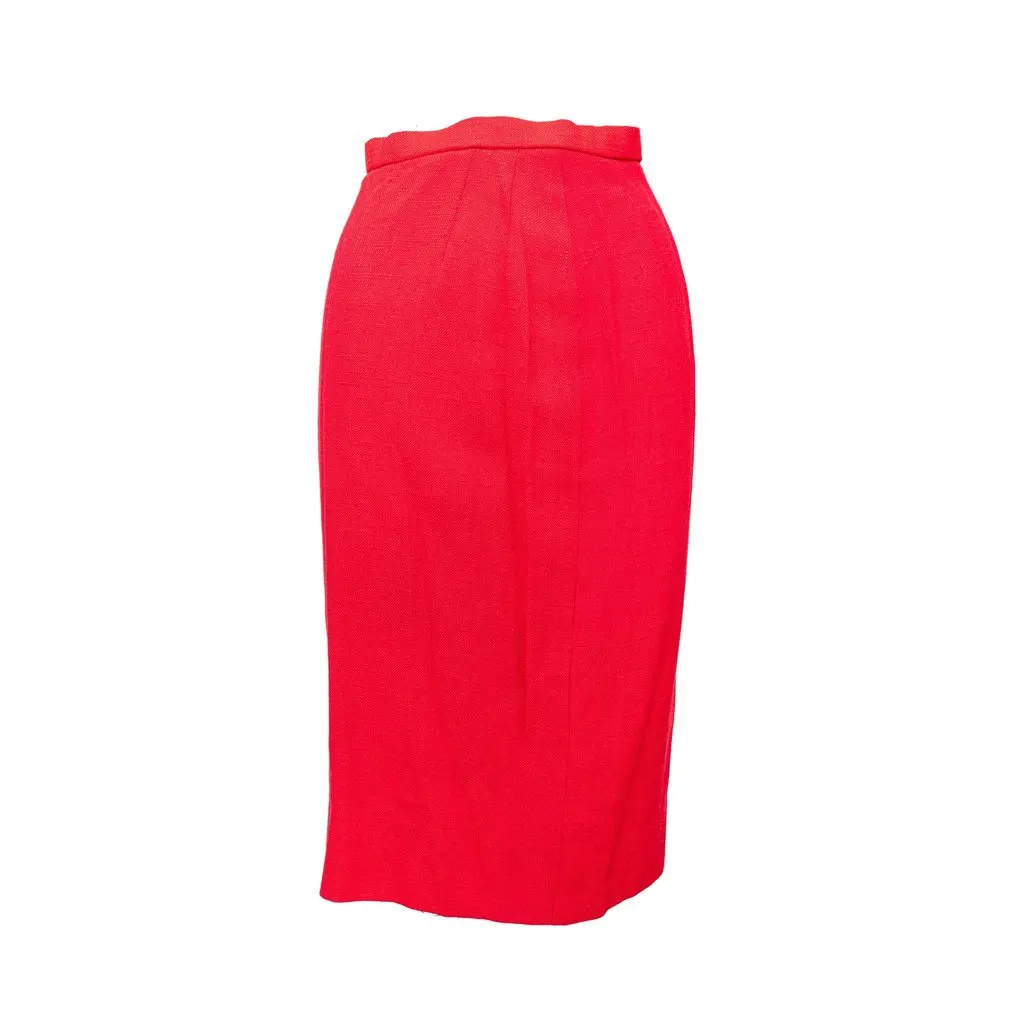 Unsigned Vintage Jacket and Skirt Set - '60s Red Wool Good - Box View