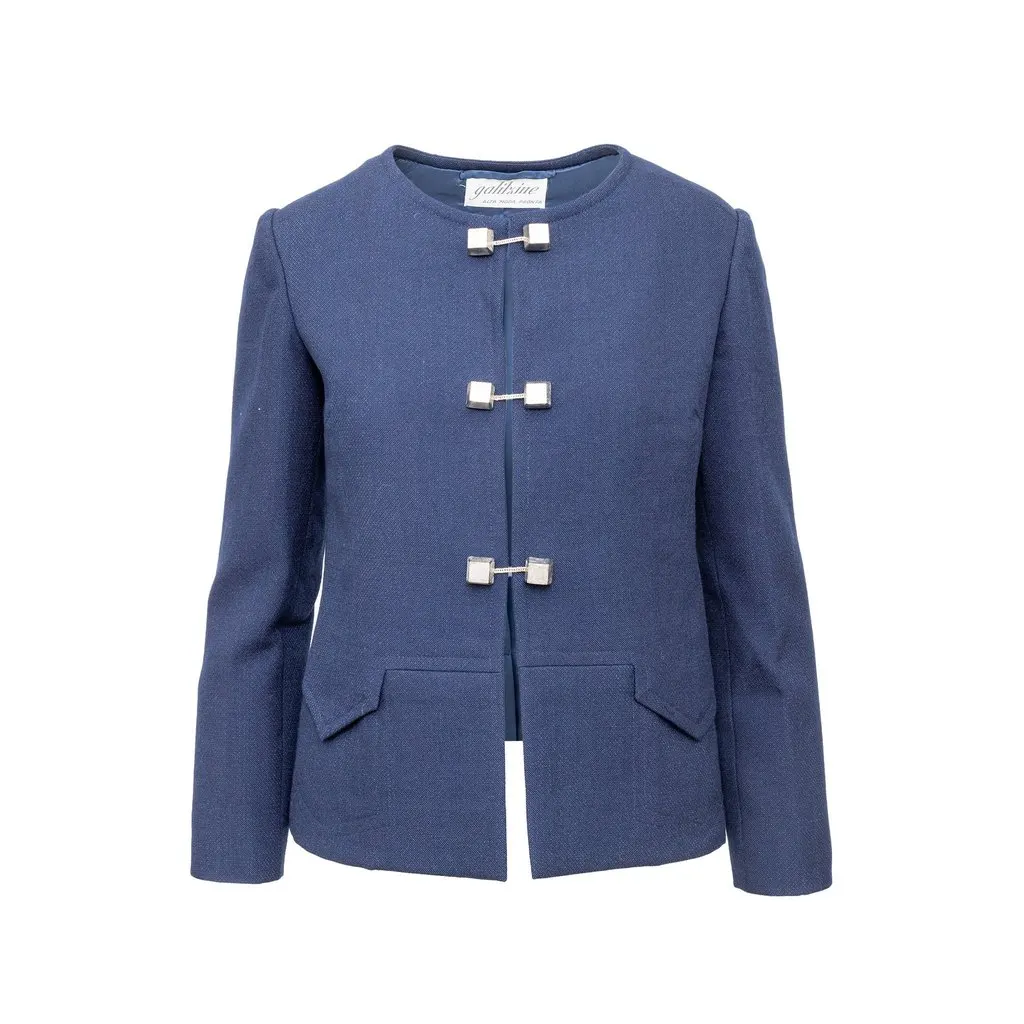 Unsigned Galitzine Couture Jacket - '70s Red Wool Good - Front View