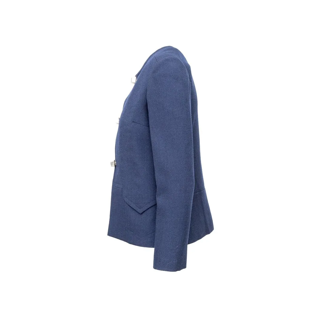 Unsigned Galitzine Couture Jacket - '70s Red Wool Good - Back View