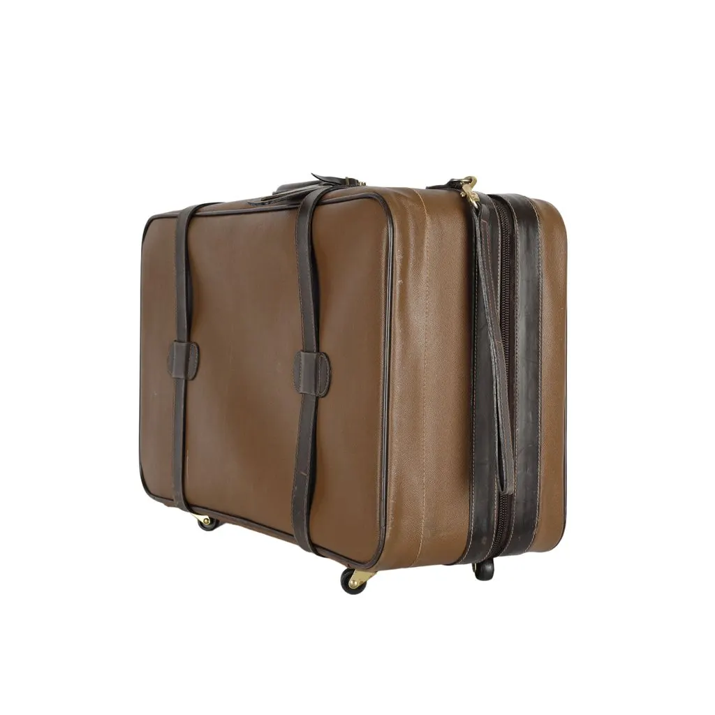 Trussardi Vintage Leather Luggage - '90s Brown Leather Good - Inside View