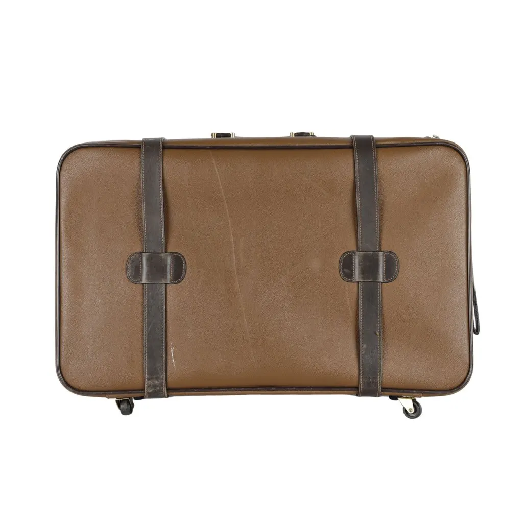 Trussardi Vintage Leather Luggage - '90s Brown Leather Good - Model View